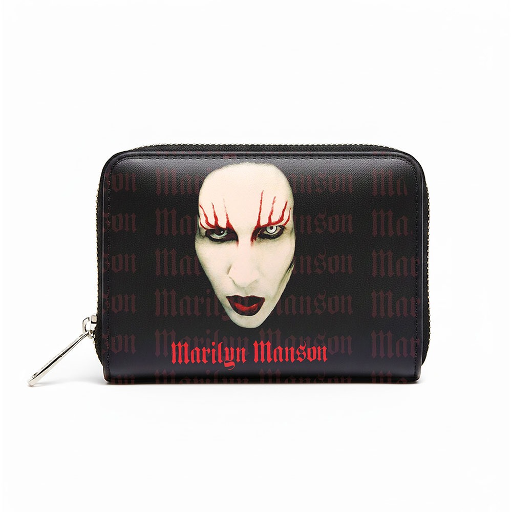Rocksax Marilyn Manson - Logo / Red Lips Geldbörse - Schwarz/Mehrfarben